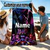 Custom Name Personalized Poppy Playtime Print Beach Towel, for Trip Camping Beach Party Home Decor, Birthday Gift for Family & Friends