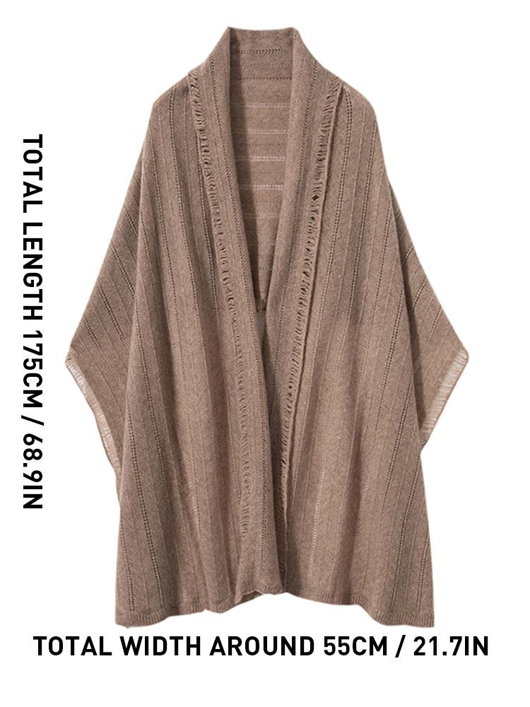 Women Wool Cashmere Tassels Scarf Pashmina Openwork Simple Big Scarves Wrap Shawl Men Cashmere Light-Thin Outer Wraps Hijab