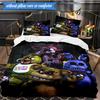 Collage di Personaggi Fnaf 3 Pezzi Gruppo Musicale K-pop Set Biancheria da Letto, Ideale per Camera da Letto, Dormitorio, Include Copripiumino E 2 Federe, Regali per Fan