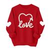 Valentines Sweatshirts For Women Love Heart Graphic Pullover R-neck Long Sleeve Tops Valentine's Day Sweatshirt