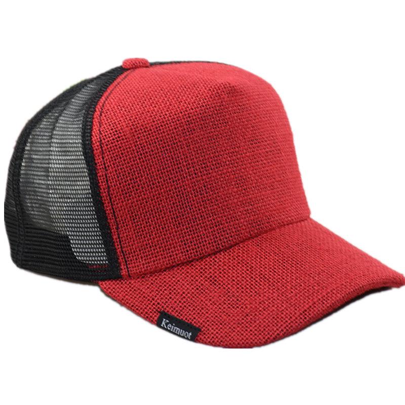 

Summer Oversize Trucker Hats Large Sun Caps Men Women Linen Baseball Cap Adjustable 56-64cm Big Head Friendly Outdoor Wear красный