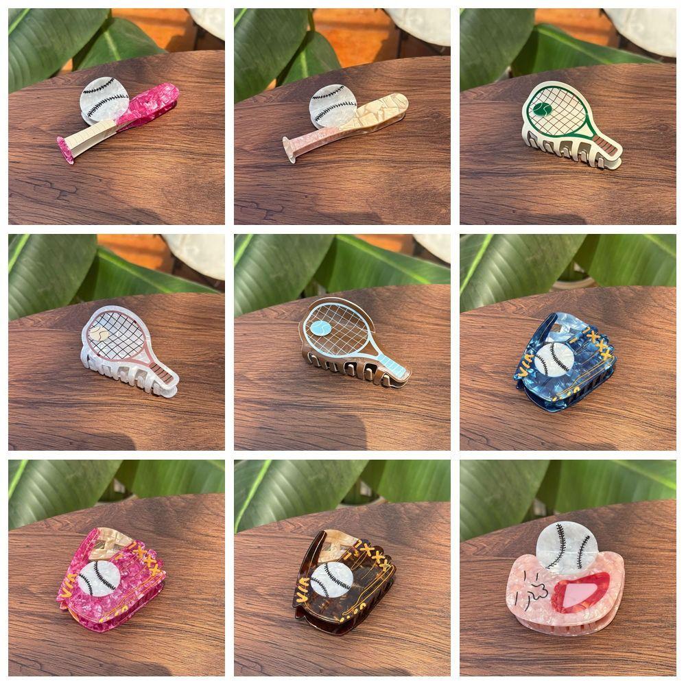 Baseball Sport Ball Series Hair Claw Tennis Acetic Acid Shark Clip Splicing Hair Claw Female