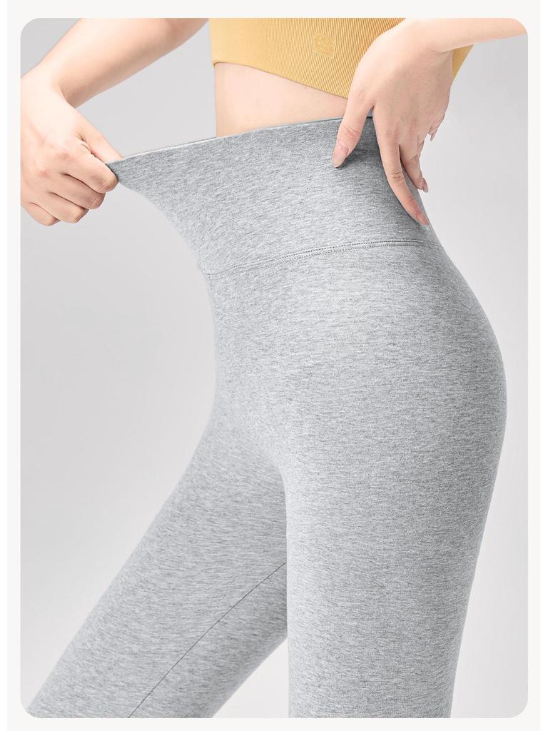 Plus Size Women's High Waist Thermal Cotton-Wool Pants - Antibacterial, Autumn/Winter Base Layer