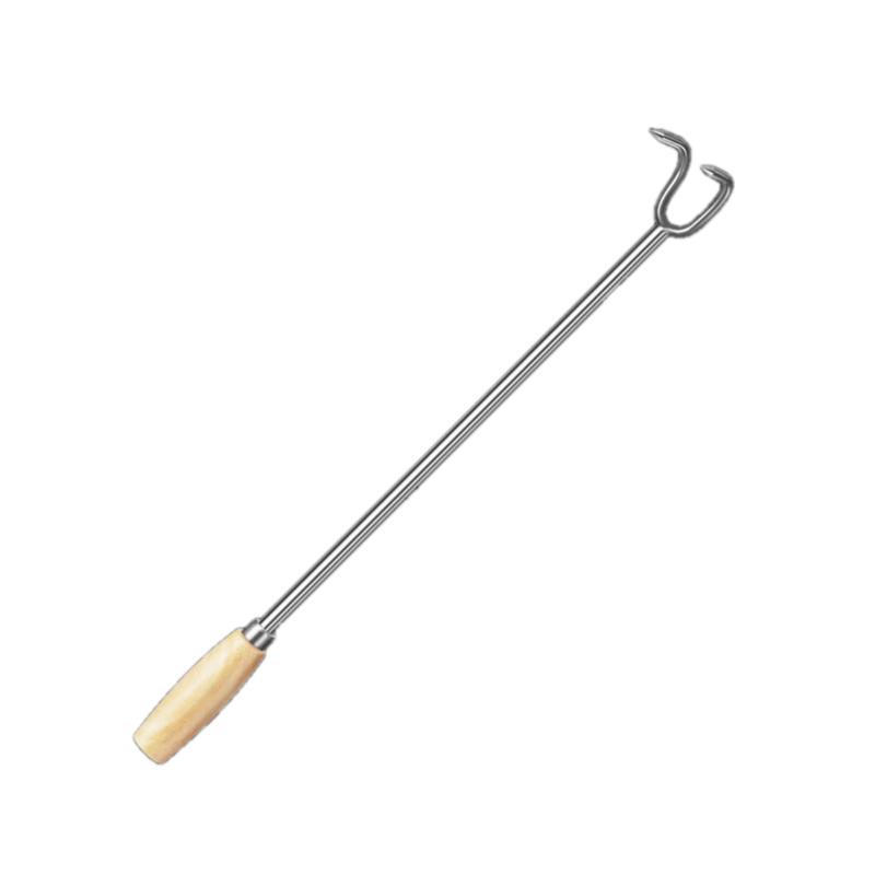 Stainless Steel Meat Hook with Wooden Handle