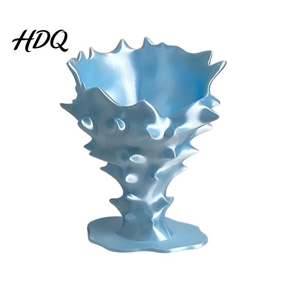 Modernes Dekoratives Ornament Kreative 3D-gedruckte Blumenvase Minimalistischer Behälter Leichter Luxus Tischvase Künstlerischer Blumenarrangement-Halter für Zuhause