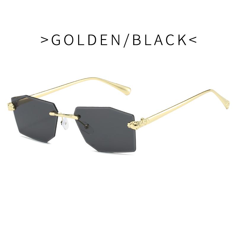 Luxury Frameless Square Sunglasses Men Alloy Frameless Gradient Sun Glasses Women Fashion Retro Polygon Eyewear