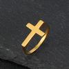 Simple Classic Thin Cross Ring For Men Women Stainless Steel Punk Gothic Ring Unisex Accessories Designer Jewelry Christian Gift