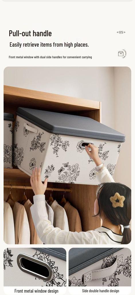 Durable Large Capacity Foldable Storage Box for Clothes & Quilts