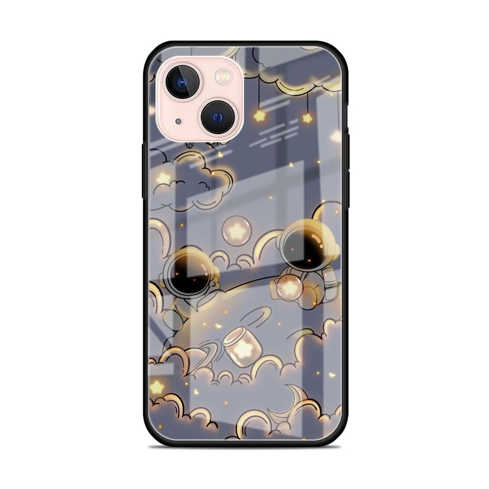 Glass Case For Apple iPhone 14 13 11 12 Pro 7 XR X XS Max 8 6 6s Plus SE 2022 13Pro Tempered Phone Tampa Astronaut Light