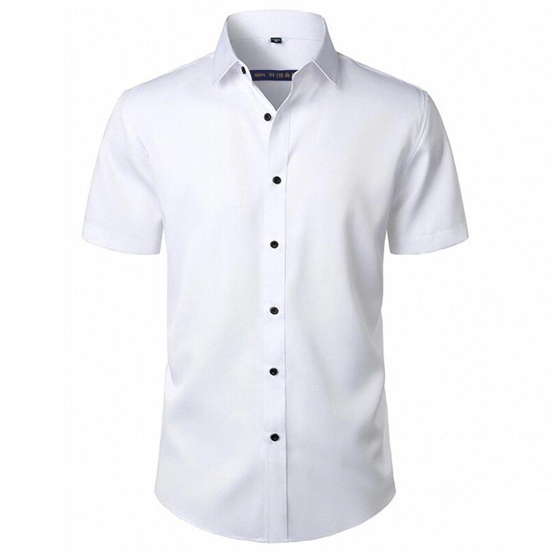 Men's Solid Color Slim Fit Long Sleeve Plus Size Shirt