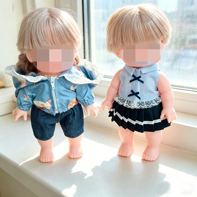 [Cloth Only] Fashion Clothes for 26cm Action Figure Doll,  Blue Hooded Windbreaker and Jeans Set.