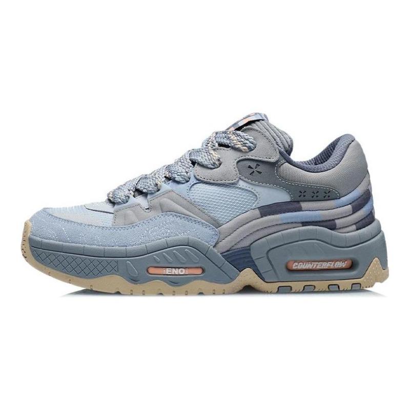 Li-Ning CF Men s Low-Top Lifestyle Bread Shoes Misty Blue AGCR437-4 41.5