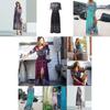 Elegant Women Boho V Neck Long Maxi Dress With 3/4 Sleeve For Party And Evening Events