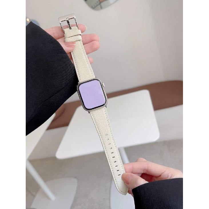 

Leather loop Correa For Apple Watch band Series Ultra 11/10/9/8/7/6/5/4/3/2/1 SE 38mm 40mm 41mm 42mm 44mm 45mm 46mm 49mm Strap 38mm40mm41mm слоновая кость