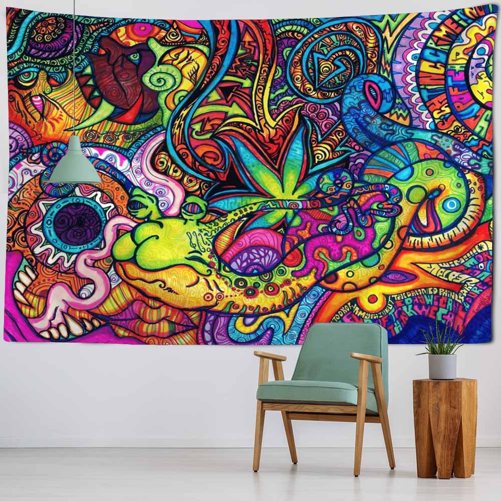 Psychedelic Scene Tapestry Meditation Buddha Chakra Wall Hanging Boho Hippie Witchcraft TAPIZ Sci-Fi Skull Art Room Home Decor