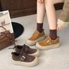 Casual Board Shoes Women's Thick-soled Fluff Buckle Small Man Velvet Warm Winter New Single Shoes Women's Lamb Wool