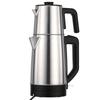 Electric Turkish Tea Maker Cooker Stainless Steel Double Pot Kettle Infuser Keep Warm Function