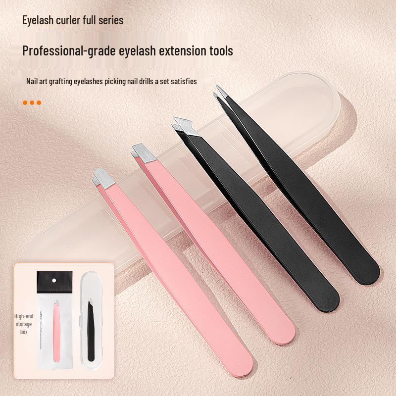 Stainless Steel 96-Piece Eyebrow & Beard Tweezers Set with Double Eyelid Stickers