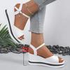 2025 High Heel Sandals Girls Summer New Platform Open Toe Wedges Heel White Sandals Hot Wedges Light Shoes for Ladies