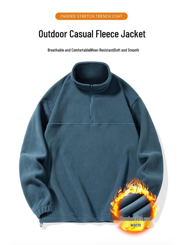 Bin Jie Men's Korean-Style Lambswool Fleece Jacket - Autumn/Winter Fashion