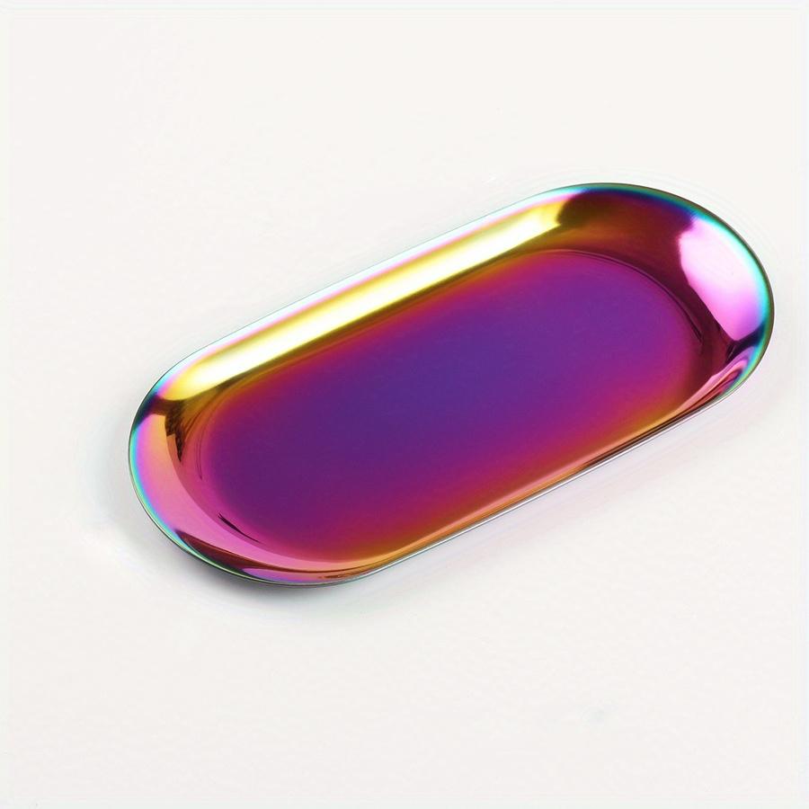 18*8cm1pc Gold Oval Stainless Steel Good Quality Snack Tray,Dessert&Fruit&cosmetic&Nut Organizer Plate,Creative Home Furniture.