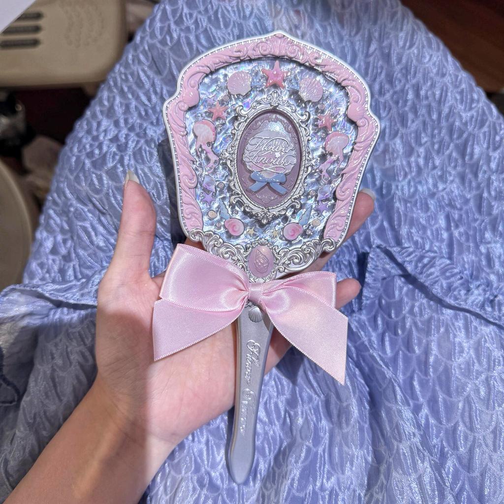 Flowerknows Makeup Hand  Shell Pearl Collection Makeup Mirrors High Beauty Portable Hand Mirror