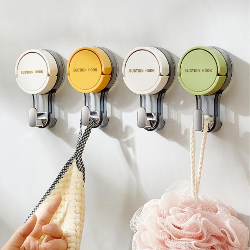 1/2/3PCS Suction Cup Hooks No Punching Wall Hooks for Bathroom Kitchen Bedroom Reusable Towel Clothes Hanger Hook Home Organizer