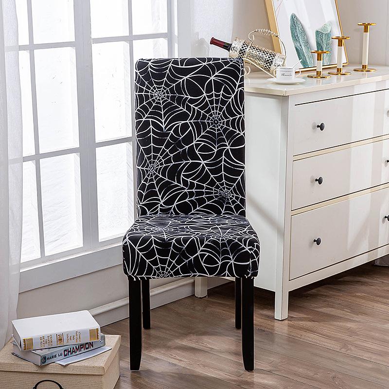 Printed Christmas Day Elastic Chair Cover Household One-Piece Half-Pack Stool Cover Hotel Dining Table Chair Cover
