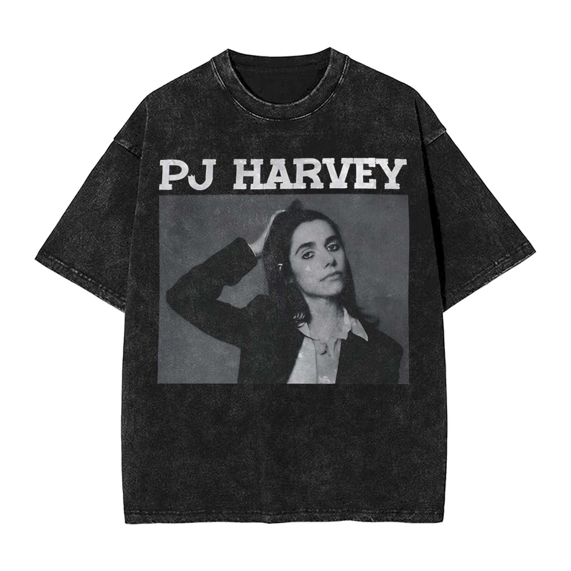 

PJ Harvey Rid of Me T Shirts Hip Hop Washed Short Sleeve Harajuku TShirt Vintage for Unisex Women Streetwear Summer Tees S