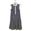 Sportmax Authentic Japanese Gingham Check Sleeveless Flared Shirt Dress 38 Blue X Black X whiteUsed