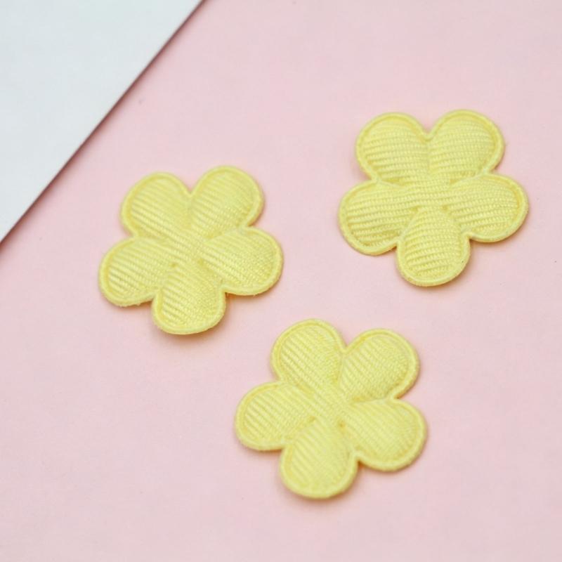30Pcs Multicolored Fabric Flower Appliques 2CM Flower Charm Hair Accessories For Handmade Hat Bag Clothing Embellishment
