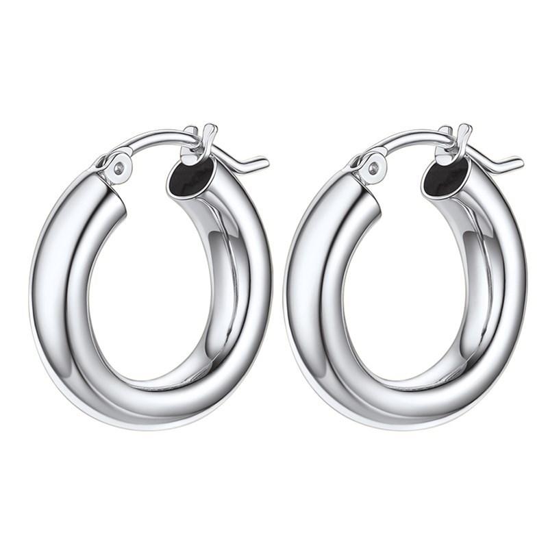 

Серьги-кольца Foxanry для предотвращения аллергии для женщин и пар, новые модные простые вечерние ювелирные изделия, подарки серебряный