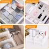 20 Piece Adjustable Drawer Dividers Set for Organizing Drawers in Kitchen Bedroom Bathroom Office and RV with Customizable Size