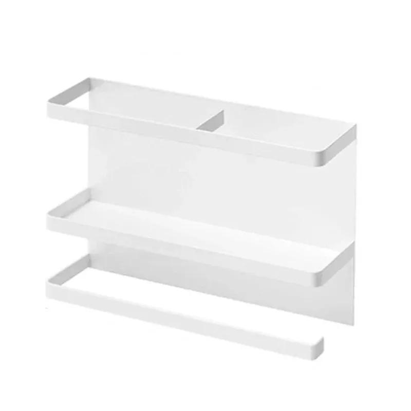 

2025 Полка Холодильник Стеллаж для хранения Сильный магнит Пакет для сохранения свежести Рулон бумажных полотенец Хранение Кухонное хранение Боковая присоска для холодильника WHITE