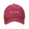 Techno Music Optical Illusion EDM Rave Baseball Caps Fashion Distressed Washed Trippy Glitch Snapback Unisex Women Outdoor Soft Hat