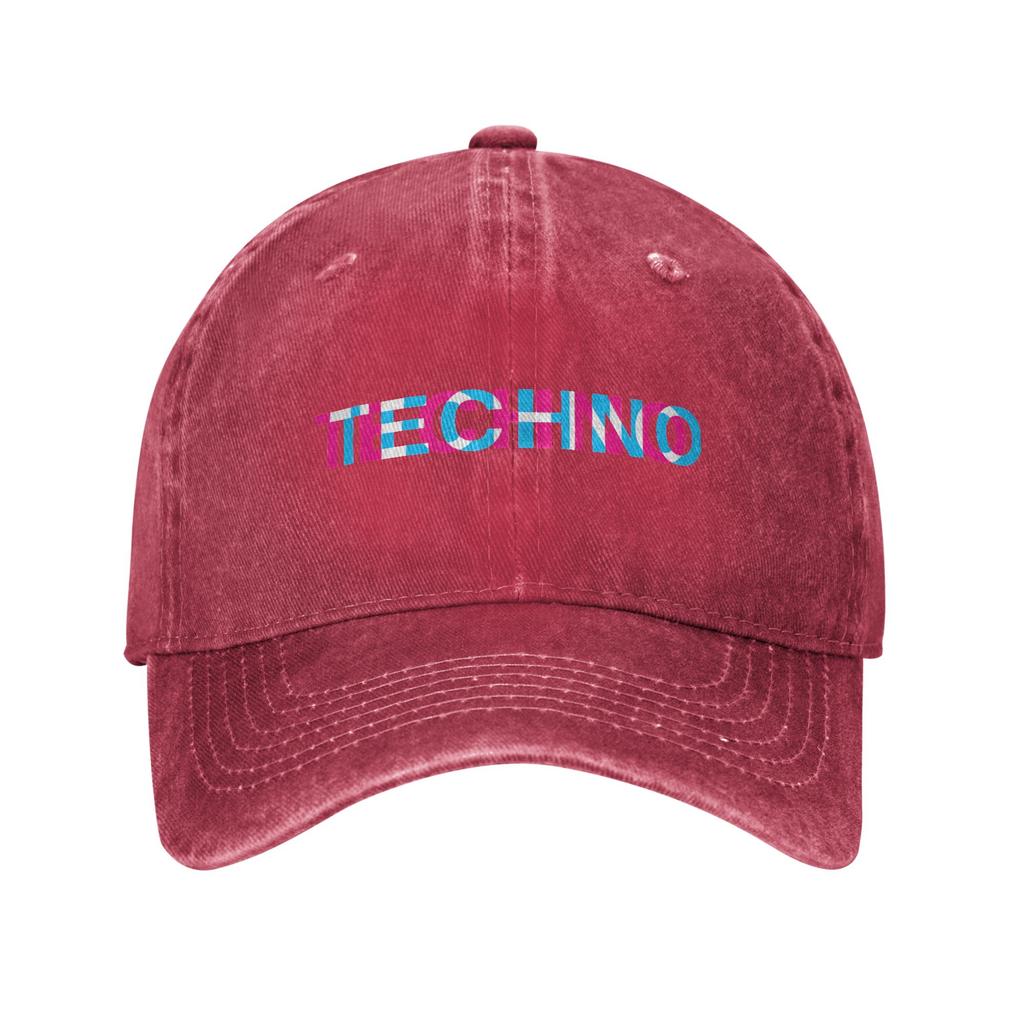 Techno Music Optical Illusion EDM Rave Baseball Caps Fashion Distressed Washed Trippy Glitch Snapback Unisex Women Outdoor Soft Hat