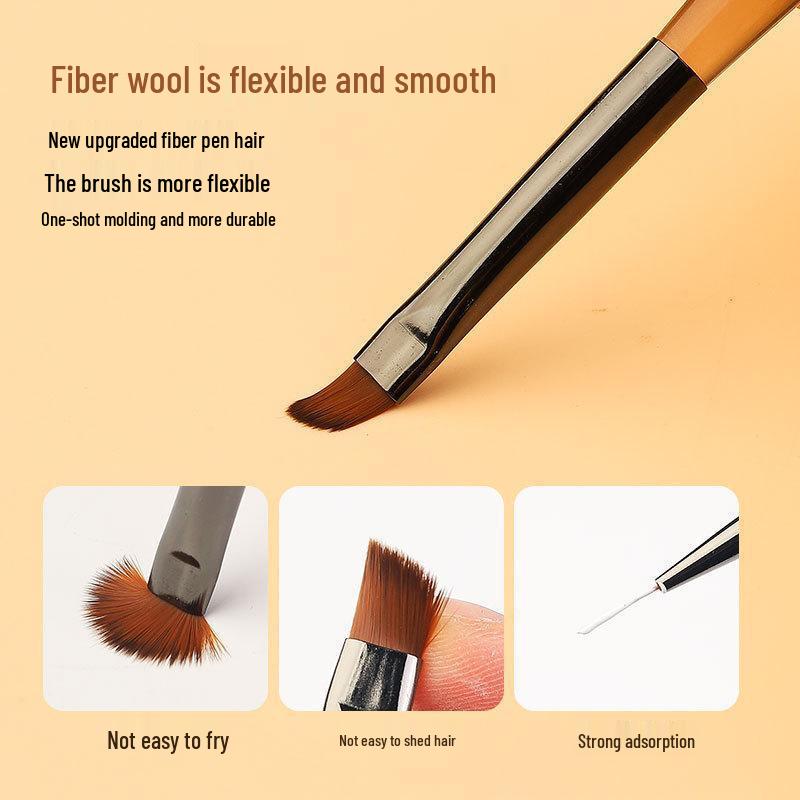 9dílná japonská průsvitná hnědá sada štětců na nail art pro malování linek, ombre a květin