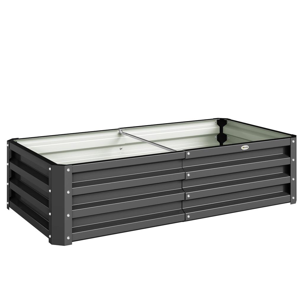 Raised Beds for Garden, Galvanized Outdoor Planters, for Herbs and Vegetables, Use for Patio, Backyard, Balcony, Grey