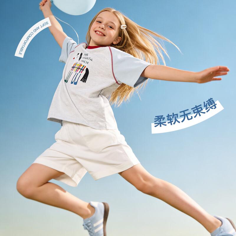DOMIO Girls' Summer Printed Cotton T-shirt
