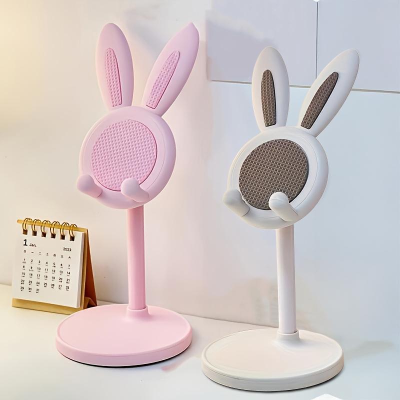 1/2pcs Adjustable Bunny Ear Phone Stand Cute Rabbit Universal Tablet Holder Desktop Retractable Organizer for Home Office Decor