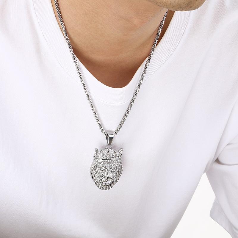 

Кален Нержавеющая сталь Полностью Каменное Подвеска Ожерелье для Мужчин Хип-Хоп Роскошь Золотой Цвет Металл Украшения Рок Мальчика Подарок Аксессуары 45cm