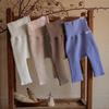 Thin Fleece-Lined High-Waisted Stretch Pants for Babies and Toddlers