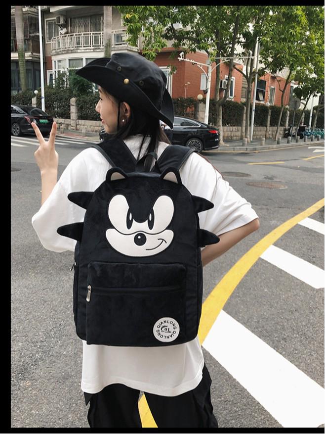 Βελούδινο Σακίδιο Ταξιδίου Sonic the Hedgehog για Άνδρες και Γυναίκες - Μεγάλης Χωρητικότητας Τσάντα για Μαθητές Λυκείου και Φοιτητές