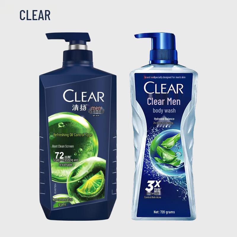 CLEAR Men's Anti-Dandruff Shampoo & Hydrating Shower Gel Set