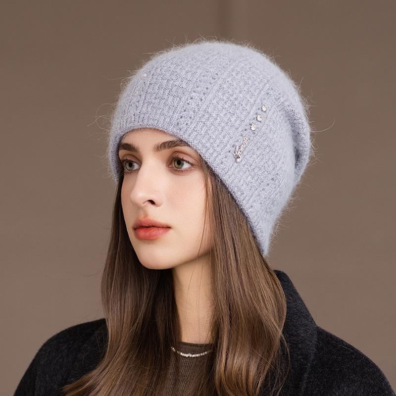 

Зимний женский вязаный головной убор Модный теплый шерстяной пуловер Новый легкий и теплый для улицы, повседневных и официальных мероприятий one size серый