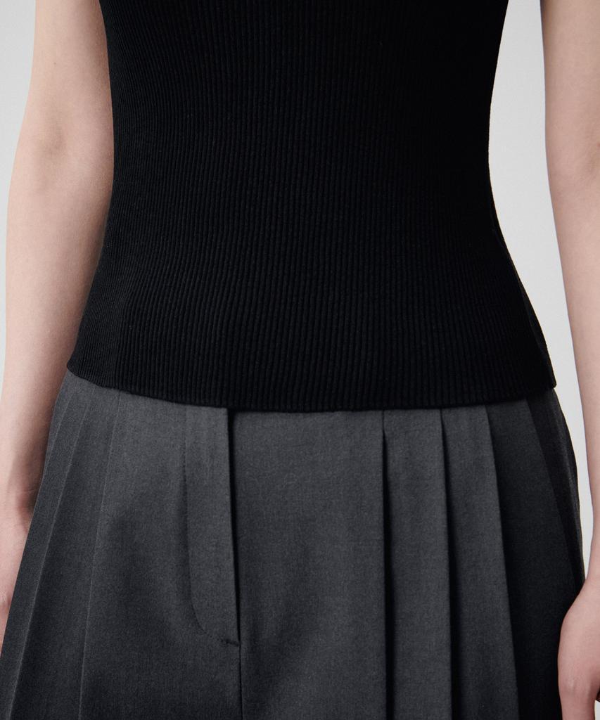 MUSINSA STANDARD WOMAN Women'S Ribbed V-Neck Knit Sleeveless Top [Black]