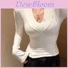 Polyester Long Sleeve V Neck T Shirt For Office Wear And Casual Fashion