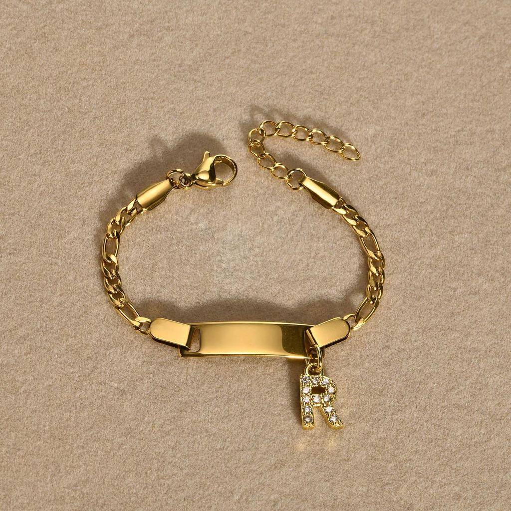 Stainless Steel Alphabet Bracelet for Kids and Ladies - Fashionable, Simple Jewelry