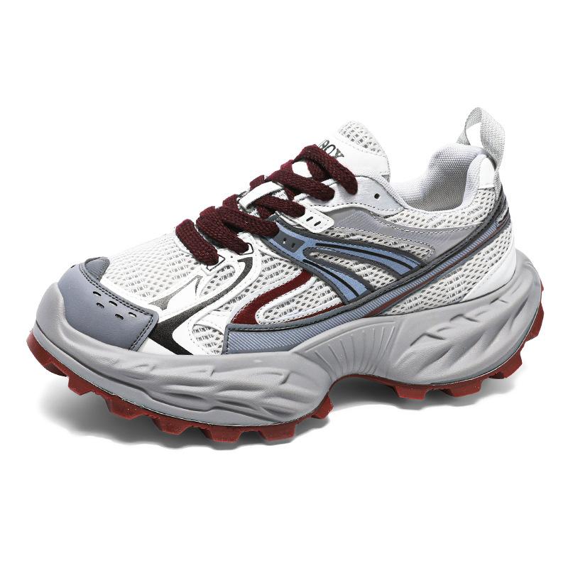 

Four Seasons Men s Spring Mesh Breathable Casual Sports Shoes Versatile Student Thick-soled Height-enhancing Daddy Shoes 39