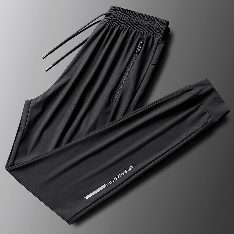Men's Plus Size Sporty Ice Silk Quick-Dry Summer Jogger Pants
